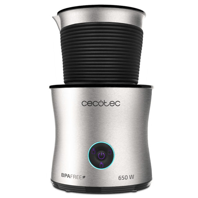 Cecotec Power Moca Spume 5000 M. Espumador De Leche De 650 W Capacidad De 200 Ml 4 Modos De Funcionamiento Prepara Chocolate Caliente Jarra De Acero Inoxidable Base 360º Antideslizante Espumador De Leche Eléctrico