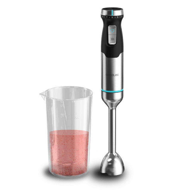 Cecotec Power Pulsar 2300MAX Batidora De Mano De 2300 W de maxima potencia Tecnología Crossblades Con Cuchillas De 4 Hojas de Acero Inoxidable Pie Xl Extralargo Campana Antisalpicaduras Y Selector De Velocidad Con Función Turb