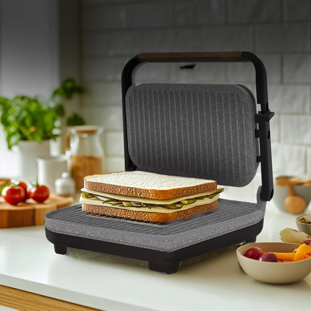 Cecotec Power RetroGreen 1000MAX Parrilla Eléctrica Con Revestimiento De Piedra RockStone Y 1300 W De Potencia. Parrilla Eléctrica