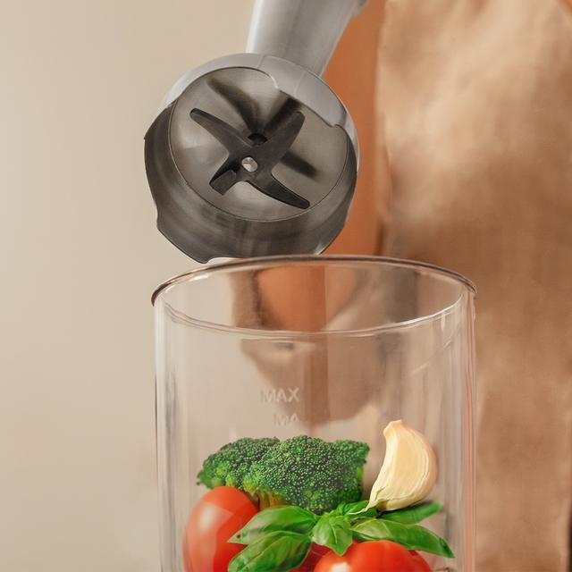 Cecotec Power RetroGreen 1200MAX Cream&Crush Batidora De Mano Retro Con 1200 W De Potencia Máxima Cuchilla De 4 Hojas Con Recubrimiento De Titanio Negro Y Velocidad Ajustable. Batidora De Mano