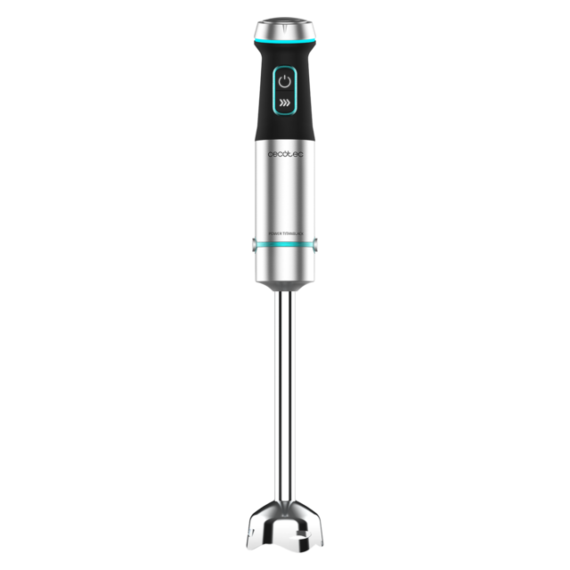Cecotec Power TitanBlack 1200 XL. Batidora De Mano Con 1200 W Tecnología CrossBlades Con Cuchillas De 4 Hojas Pie XL Campana Antisalpicaduras Selector De Velocidad Incluye Vaso 800ml Batidora De Mano De 1200 W