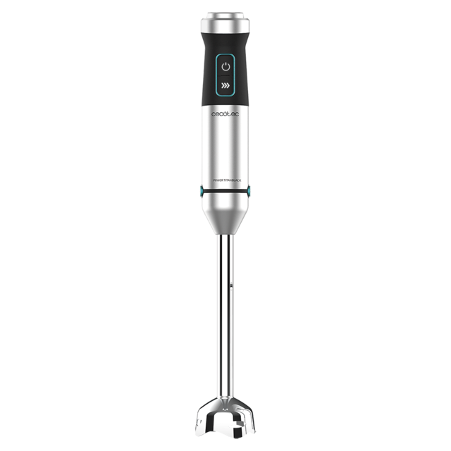 Cecotec Power TitanBlack 1500 XL Cream. Batidora De Mano Con Potencia 1500 W Cuchillas 4 Hojas Con Recubrimiento Titanio Pie XL Campana Antisalpicaduras Velocidad Ajustable Función Turbo Batidora De Mano De 1500 W