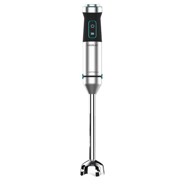 Cecotec Power TitanBlack 1500 XL TotalMix. Batidora De Mano Con Potencia 1500 W Cuchillas 4 Hojas Con Recubrimiento Titanio Pie XL Campana Antisalpicaduras Velocidad Ajustable Función Turbo Batidora De Mano De 1500 W
