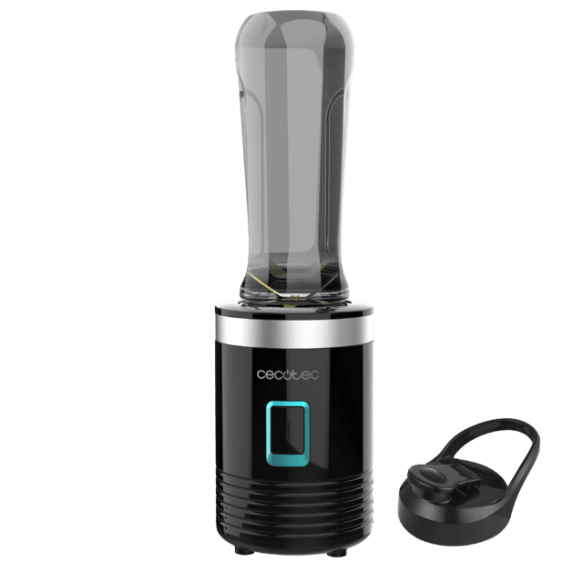 Cecotec Power Titanium 350 Batidora De Smoothies Con Vaso Portátil 4 Cuchillas Con Recubrimiento De Titanio Negro Y 350 W.  Batidora De Smoothies Con Vaso 