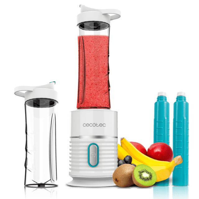 Cecotec Power Titanium 500 EasyGo Batidora De Smoothies Con Vaso Portátil 4 Cuchillas Con Recubrimiento De Titanio Negro Y 500 W Batidora de vaso individual