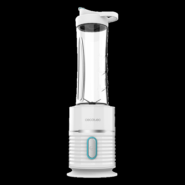 Cecotec Power Titanium 500 Fresh&Go .Batidora Smoothies De Vaso Individual Con Potencia 500 W Cuchillas Con Recubrimiento De Titanio Negro 2 Tubos Refrigeradores 2 Vasos Portátiles De 600 Ml Batidora De Vaso Individual