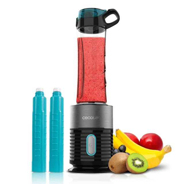Cecotec Power Titanium 650 EasyGo Batidora de smoothies con vaso portátil molinillo 4 cuchillas con recubrimiento de titanio negro y 650 W. Batidora de smoothies con vaso portátil