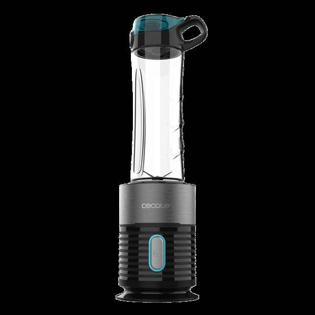 Cecotec Power Titanium 650 Fresh&Go INOX. Batidora De Vaso Individual Con Potencia 400 W Cuchillas Con Recubrimiento De Titanio Negro 2 Tubos Refrigeradores 2 Vasos Portátiles Molinillo Batidora De Vaso Individual  