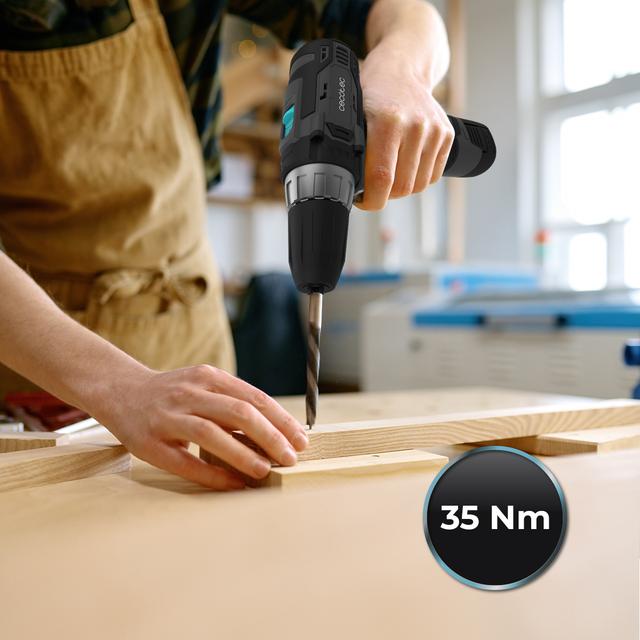 Cecotec PowerForce 1620 Easy Hand Taladro Atornillador Con Dos Baterías De 16V Y 2.000mAh. Apto Para Cualquier Material. Velocidad De 1.500rpm. Par De Apriete De 38Nm Regulable En 25+1 Niveles. Incluye Un Maletín Y Accesorios.