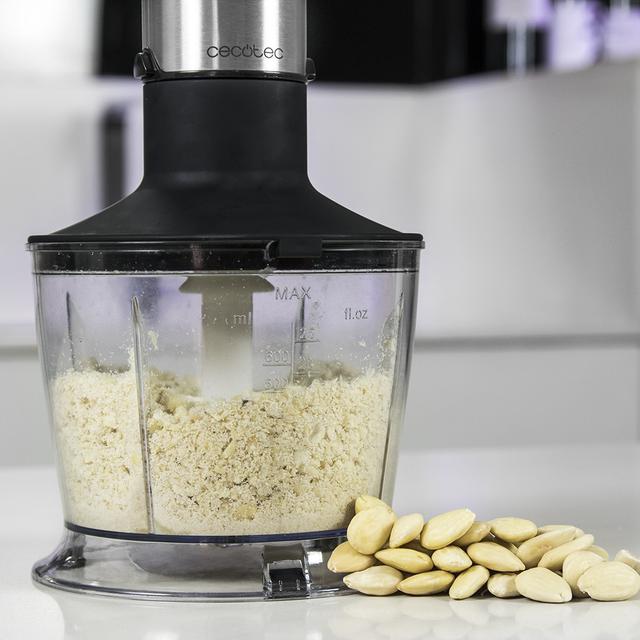 Cecotec Powerful Titanium 1000 Full. Batidora De Mano De 1000 W Pie XL 21 Niveles Y Turbo Cuchilla 4 Hojas Con Recubrimiento De Titanio Soft Touch Accesorios Vaso De 500 Ml Batidora De Mano De 1000W