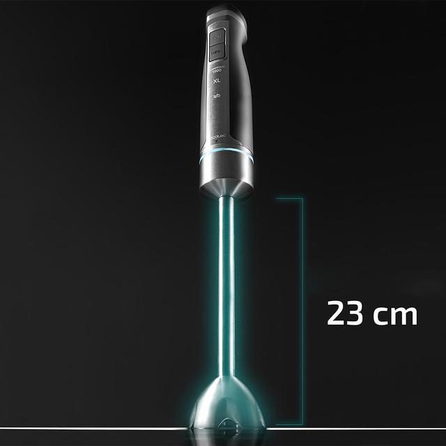 Cecotec PowerGear 1500 XL Cream Batidora De Mano Con 1500 W Pie Extralargo 4 Hojas Con Recubrimiento De Titanio Engranaje De Metal Y Varios Accesorios. Batidora De Mano