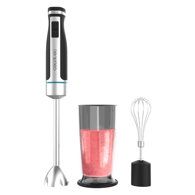 Cecotec PowerGear 1500 XL Cream Batidora De Mano Con 1500 W Pie Extralargo 4 Hojas Con Recubrimiento De Titanio Engranaje De Metal Y Varios Accesorios. Batidora De Mano