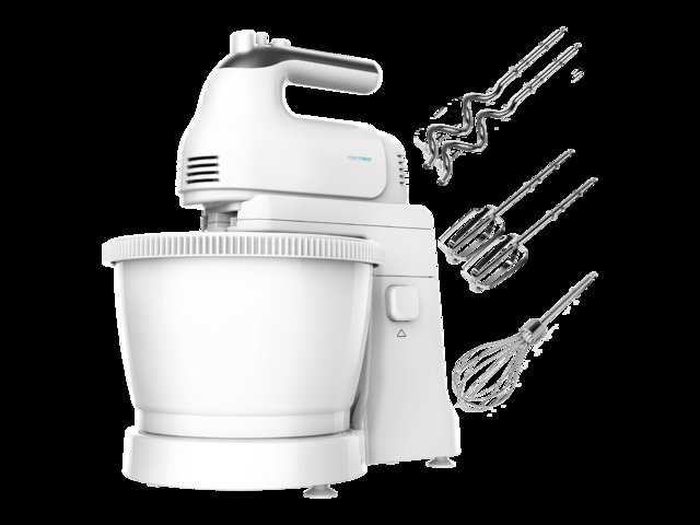 Cecotec PowerTwist 500 Gyro. Batidora de Varillas de 500 W Bol Autogiratorio de 3 5L de Capacidad 5 Niveles de Velocidad Función Turbo Diseño Ergonómico 3 Accesorios Batidora amasadora de varillas