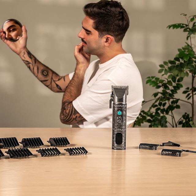 Cecotec PrecisionCare Samurai Clipper Cortapelos A Batería Con Cuchillas De Acero Inoxidable Con 10 Peines En Medidas De 1 5/3/4 5/6/10/13/16/19/22/25 Mm Y 200 Minutos De Autonomía Cortapelos A Batería