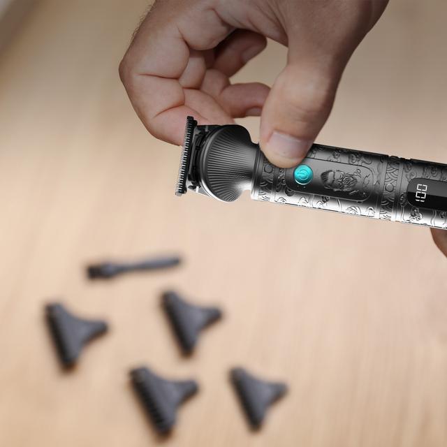 Cecotec PrecisionCare Samurai Profiling Multigrooming Con 6 Cabezales 10 Peines Para Diferentes Zonas Cuchilla De Acero Inoxidable Y 170 Minutos De Autonomía Perfiladoras