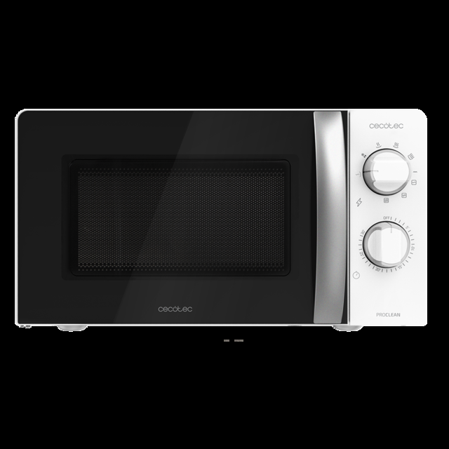 Cecotec ProClean 2110. Microondas con Grill de 700W con 6 Niveles de Potencia Capacidad 20 L Función Grill Tecnología 3DWave Modo Descongelación Temporizador hasta 30mins Microondas