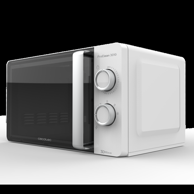 Cecotec ProClean 3010. Microondas de 700 W 20 L de capacidad Tecnología 3DWave Modo Descongelación 6 Niveles de Potencia Temporizador 30 mins (Proclean 3010) Microondas 20 L