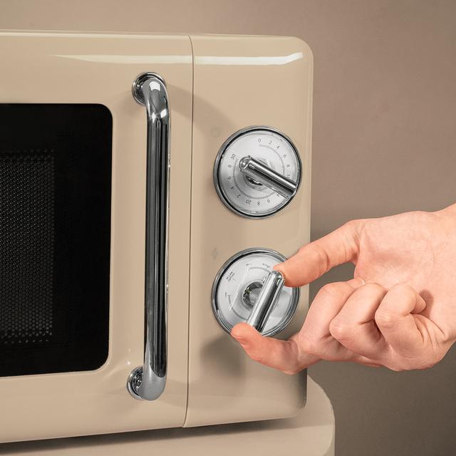 Cecotec ProClean 3010 Retro Beige Microondas Mecánico De 20 L Y 700 W. Microondas