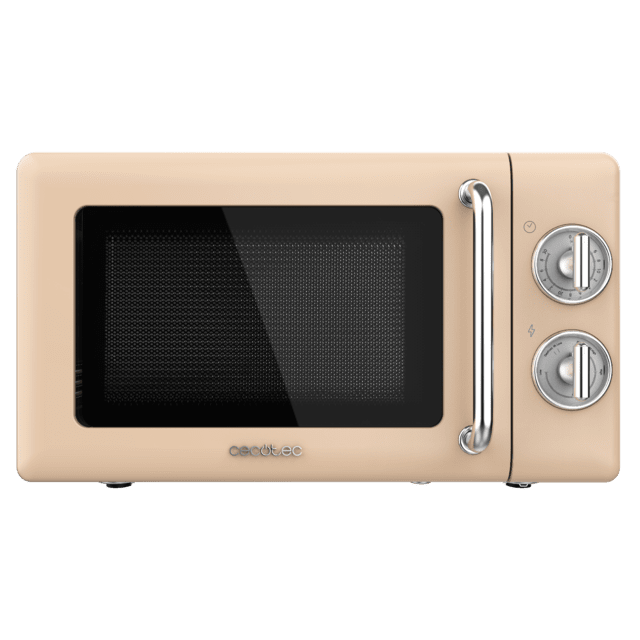 Cecotec ProClean 3010 Retro Beige Microondas mecánico de 20 L y 700 W. Microondas