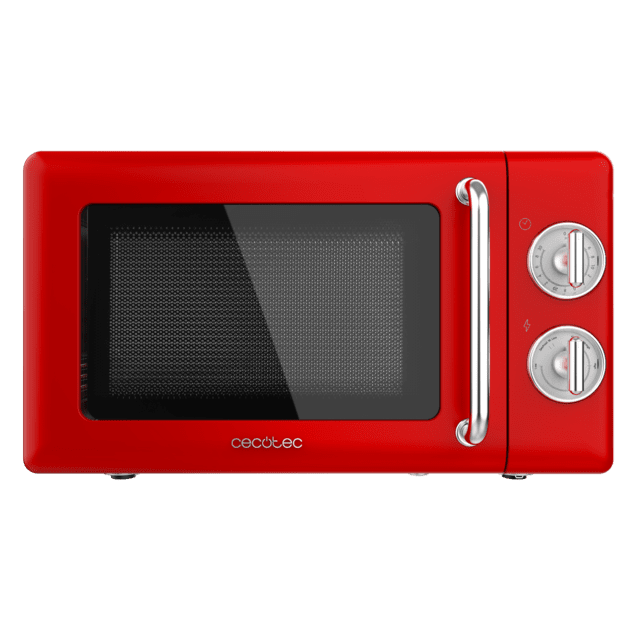 Cecotec ProClean 3010 Retro Red Microondas mecánico de 20 L y 700 W. Microondas