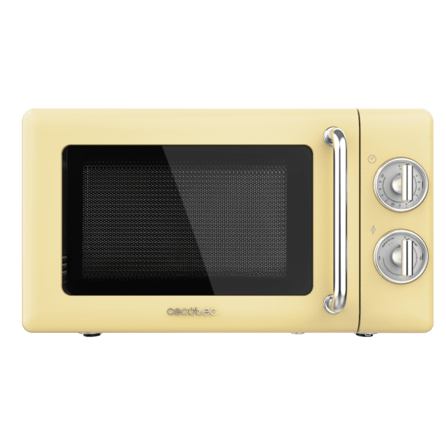 Cecotec ProClean 3010 Retro Yellow Microondas mecánico de 20 L y 700 W. Microondas 