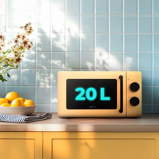 Cecotec Proclean 3010 Yellow Microondas Mecánico De 20 L Y 700 W. Microondas Mecánico