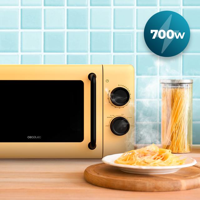 Cecotec Proclean 3010 Yellow Microondas Mecánico De 20 L Y 700 W. Microondas Mecánico