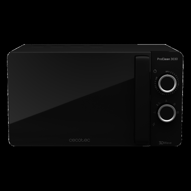 Cecotec ProClean 3030. Microondas De 700 W Capacidad 20L Revestimiento Ready2Clean 6 Niveles Funcionamiento Temporizador 30 Min Modo Descongelar Color Negro Microondas 20 L