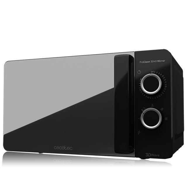 Cecotec ProClean 3040. Microondas Con Capacidad De 20L Revestimiento Ready2Clean 700 W De Potencia 6 Niveles Funcionamiento Temporizador 30 Min Modo Descongelar Color Negro Microondas 20 L