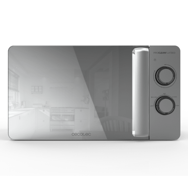 Cecotec Proclean 3060 Flatbed Mirror Microondas Sin Plato Mecánico. De 20 Litros De Capacidad Y 700 W De Potencia. Microondas Sin Plato