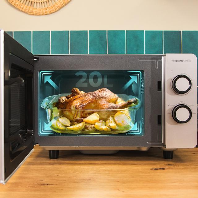 Cecotec Proclean 3060 Flatbed Mirror Microondas Sin Plato Mecánico. De 20 Litros De Capacidad Y 700 W De Potencia. Microondas Sin Plato