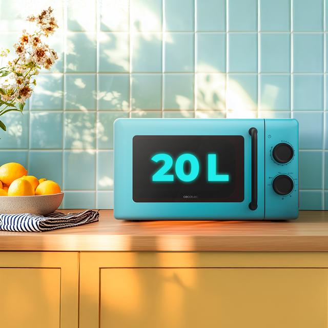 Cecotec Proclean 3110 Blue Microondas Mecánico Con Grill De 20 L Y 700 W. Microondas Mecánico 