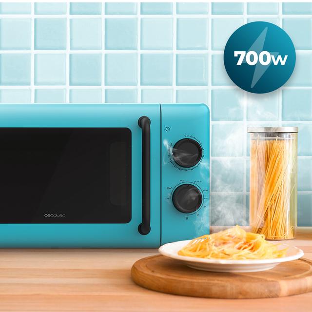 Cecotec Proclean 3110 Blue Microondas Mecánico Con Grill De 20 L Y 700 W. Microondas Mecánico 