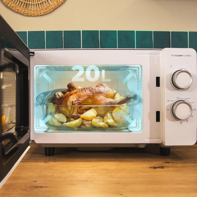 Cecotec Proclean 3110 Flatbed Microondas Sin Plato De 20 Litros De Capacidad Con Grill Revestimiento Ready2Clean Y Tecnología 3DWave. Microondas Sin Plato