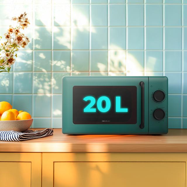 Cecotec Proclean 3110 Green Microondas Mecánico Con Grill De 20 L Y 700 W. Microondas Mecánico