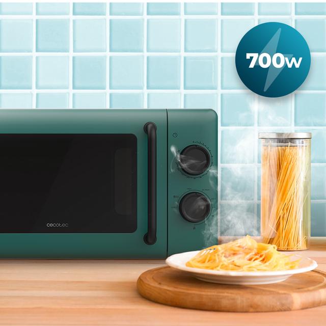 Cecotec Proclean 3110 Green Microondas Mecánico Con Grill De 20 L Y 700 W. Microondas Mecánico