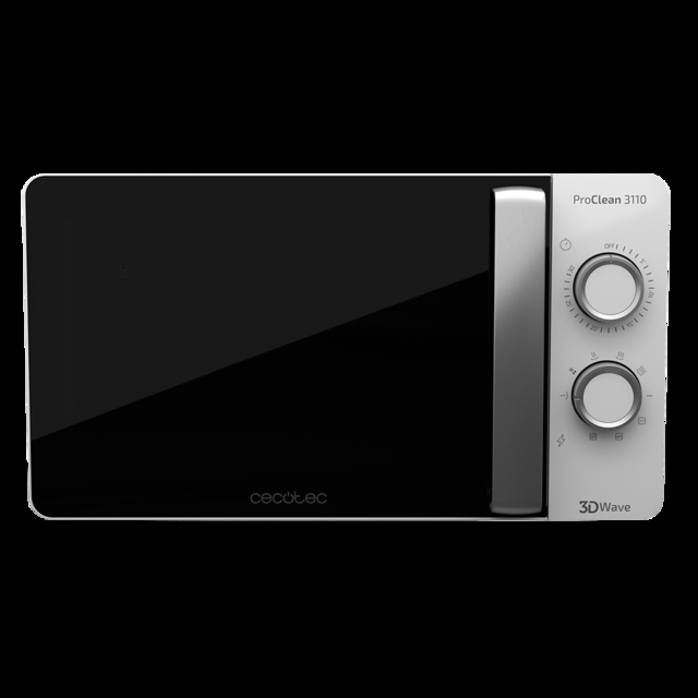 Cecotec ProClean 3110. Microondas Con Grill De 700 W Grill 800 W 20 L De Capacidad Tecnología 3DWave Modo Descongelación 6 Niveles De Potencia Temporizador 30 Mins Blanco Microondas Con Grill 20L