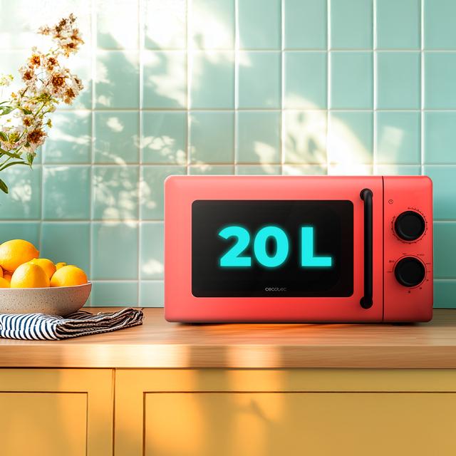 Cecotec Proclean 3110 Red Microondas Mecánico Con Grill De 20 L Y 700 W. Microondas Mecánico 