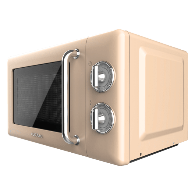 Cecotec ProClean 3110 Retro Beige Microondas Mecánico Con Grill De 20 L Y 700 W. Microondas Con Grill