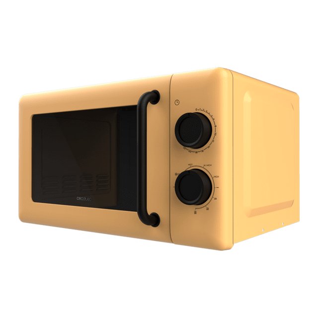 Cecotec Proclean 3110 Yellow Microondas Mecánico Con Grill De 20 L Y 700 W. Microondas Mecánico