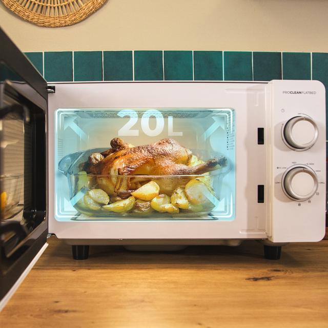 Cecotec Proclean 3120 Flatbed Microondas Sin Plato De 20 Litros De Capacidad Con Grill Revestimiento Ready2Clean Y Tecnología 3DWave. Microondas Sin Plato 