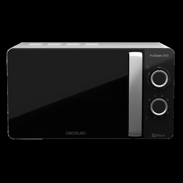 Cecotec ProClean 3150. Microondas Plateado De 700W Con 6 Niveles Grill 800 W 20 L Revestimiento Ready2Clean Para Mejor Limpieza Tecnología 3DWave Temporizador Diseño Efecto Espejo Microondas Con Grill 20L