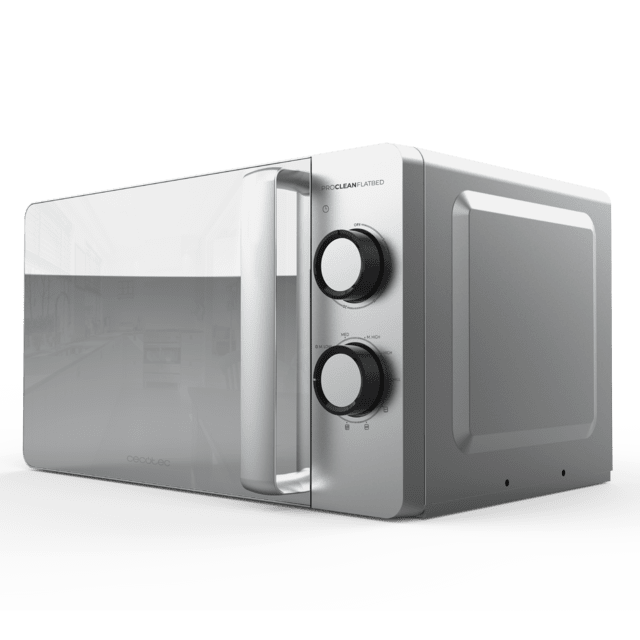 Cecotec Proclean 3160 Flatbed Mirror Microondas sin plato de 20 litros de capacidad con grill revestimiento Ready2Clean y tecnología 3DWave. Microondas sin plato