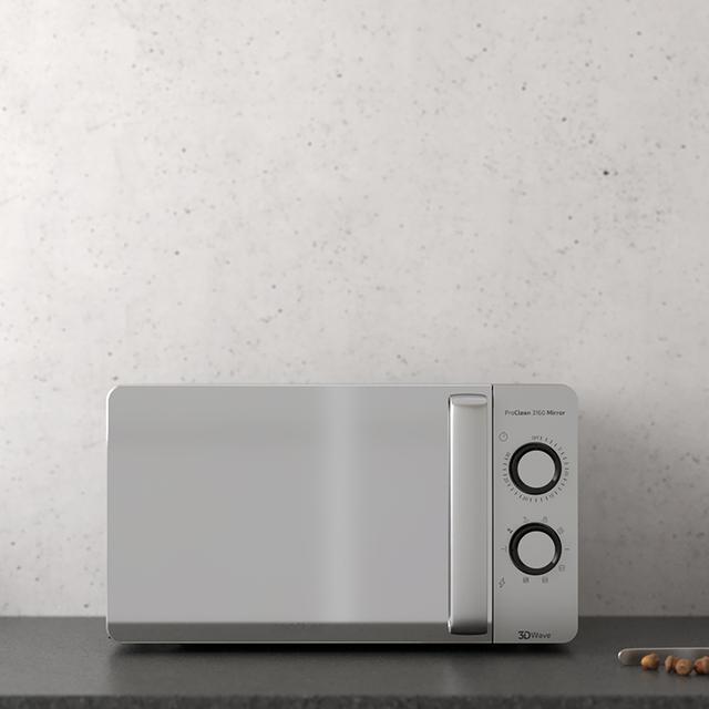 Cecotec ProClean 3160 Mirror. Microondas De 700 W Con 6 Niveles Grill 800 W Capacidad 20 L Revestimiento Ready2Clean Para Mejor Limpieza Tecnología 3DWave Temporizador Diseño Efecto Espejo Microondas Con Grill 20 L