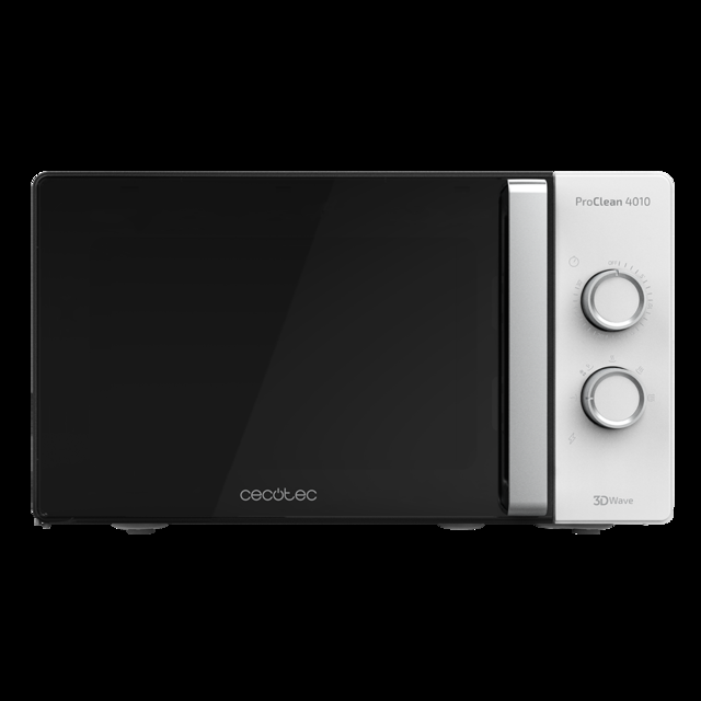 Cecotec ProClean 4010. Microondas De 700 W De Potencia Capacidad De 23L Revestimiento Ready2Clean 6 Niveles Funcionamiento Temporizador 30 Min Tecnología 3DWave Puerta Full Crystal Microondas