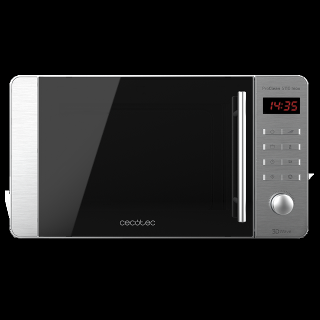Cecotec ProClean 5110 Inox. Microondas De 700 W Grill 800 W Capacidad De 20L Revestimiento Ready2Clean Para Una Mejor Limpieza Tecnología 3DWave Diseño De Acero Inox Microondas Con Grill  