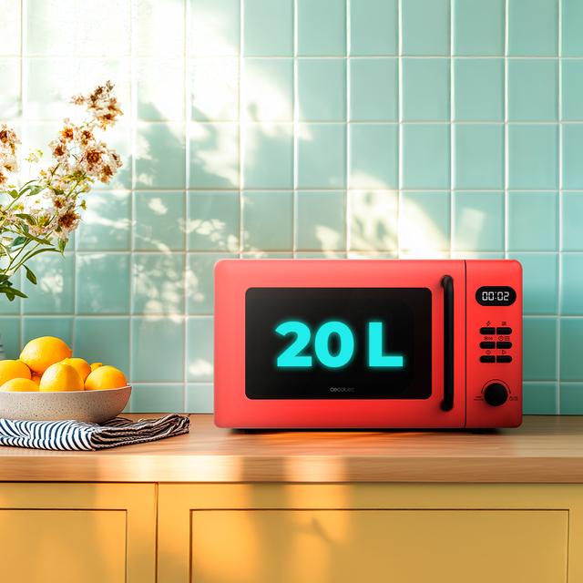 Cecotec Proclean 5110 Red Microondas Digital Con Grill De 20 L Y 700 W. Microondas Digital