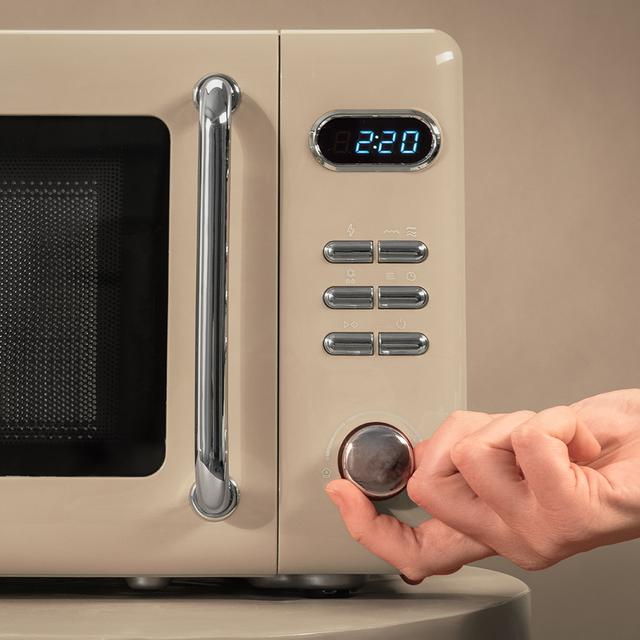 Cecotec ProClean 5110 Retro Beige Microondas Digital Con Grill De 20 L Y 700 W. Microondas Con Grill