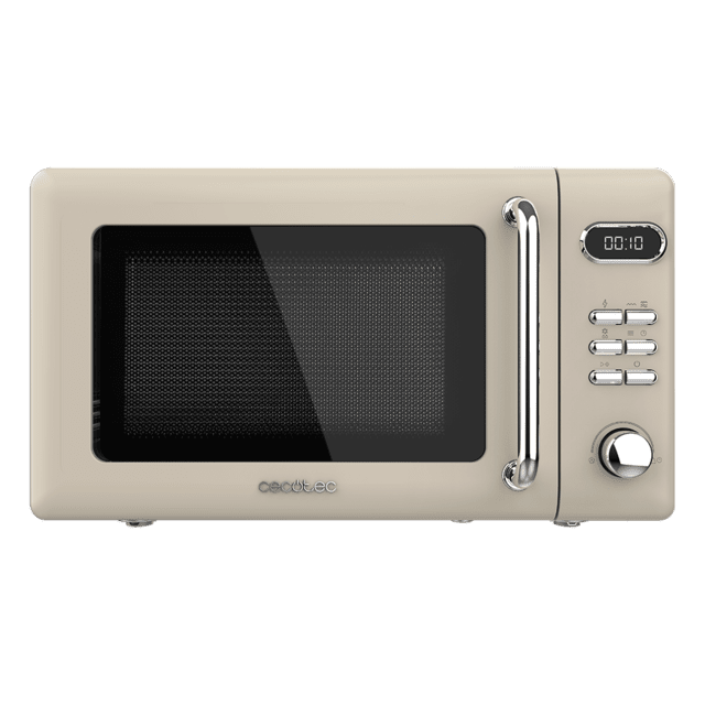 Cecotec ProClean 5110 Retro Beige Microondas Digital Con Grill De 20 L Y 700 W. Microondas Con Grill