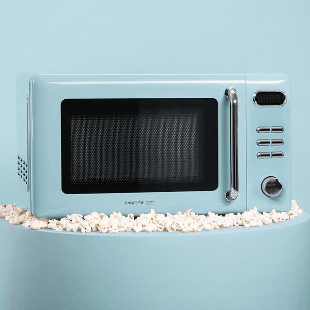 Cecotec ProClean 5110 Retro Blue Microondas Digital Con Grill De 20 L Y 700 W. Microondas Con Grill